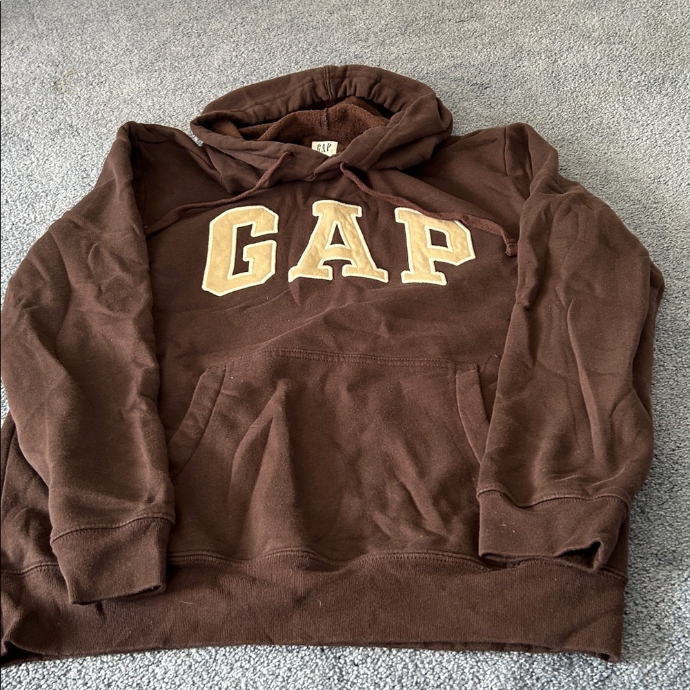 GAP dark brown hoodie with logo- Medium.